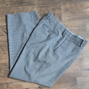 Banana Republic Classic Fit Striped Light Gray Trousers Pants